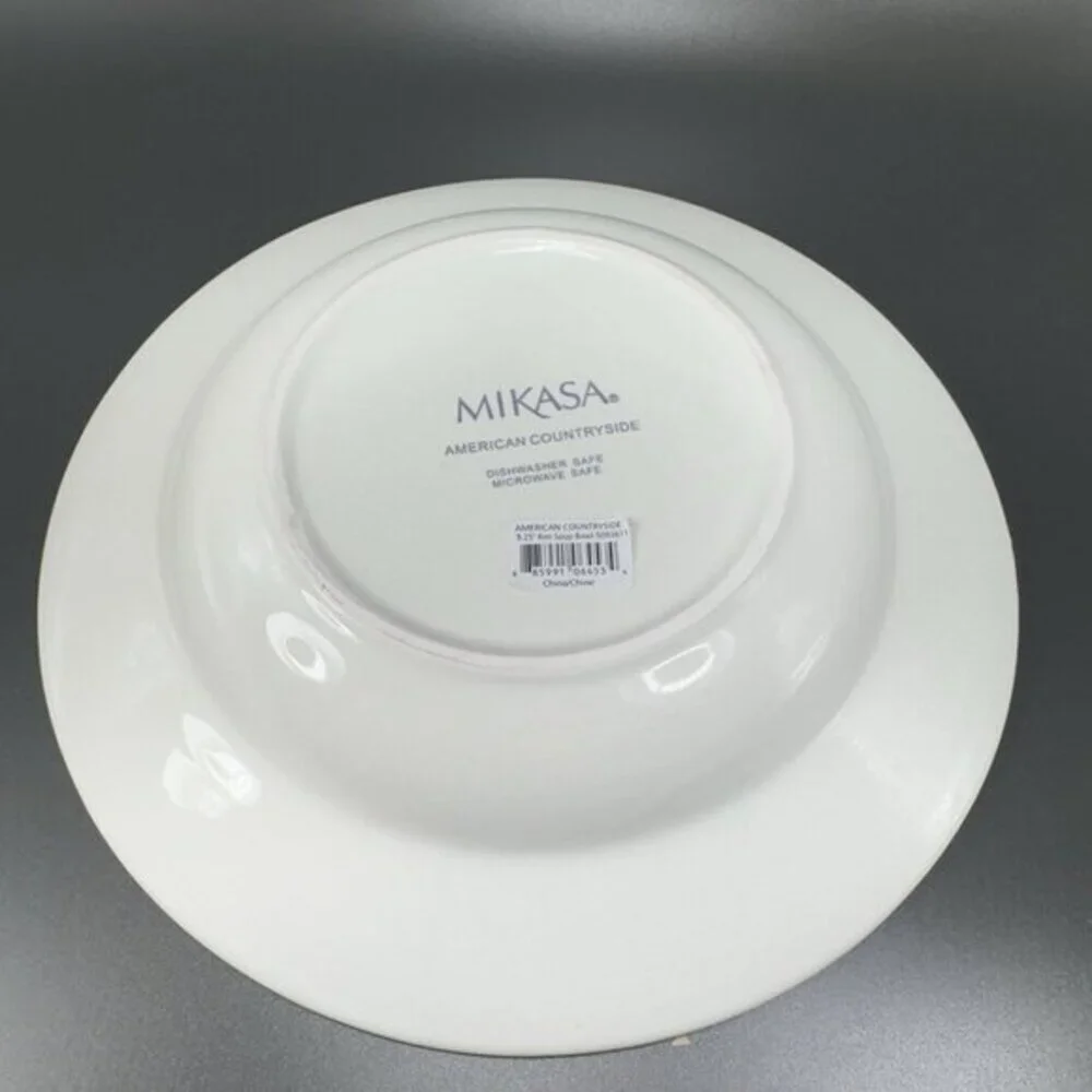 Mikasa American Countryside 9.25”Across Round Dish‎ Bowl Set 2 New With Sticker